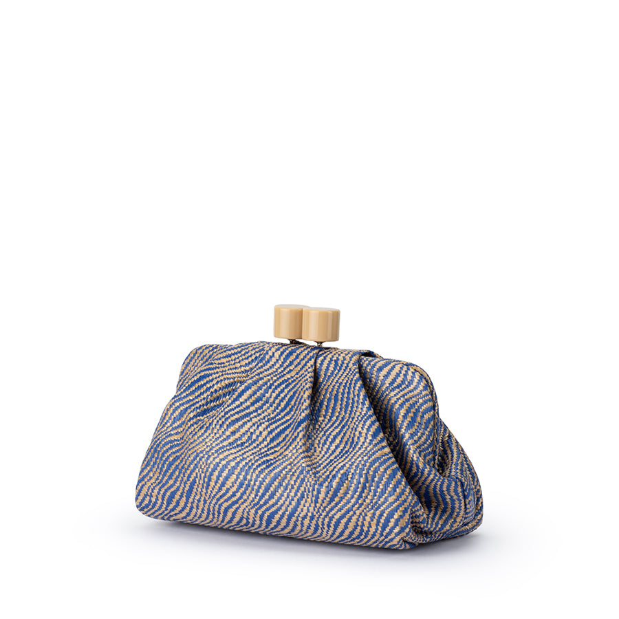 ADDISON WOVEN CLUTCH - BLUE