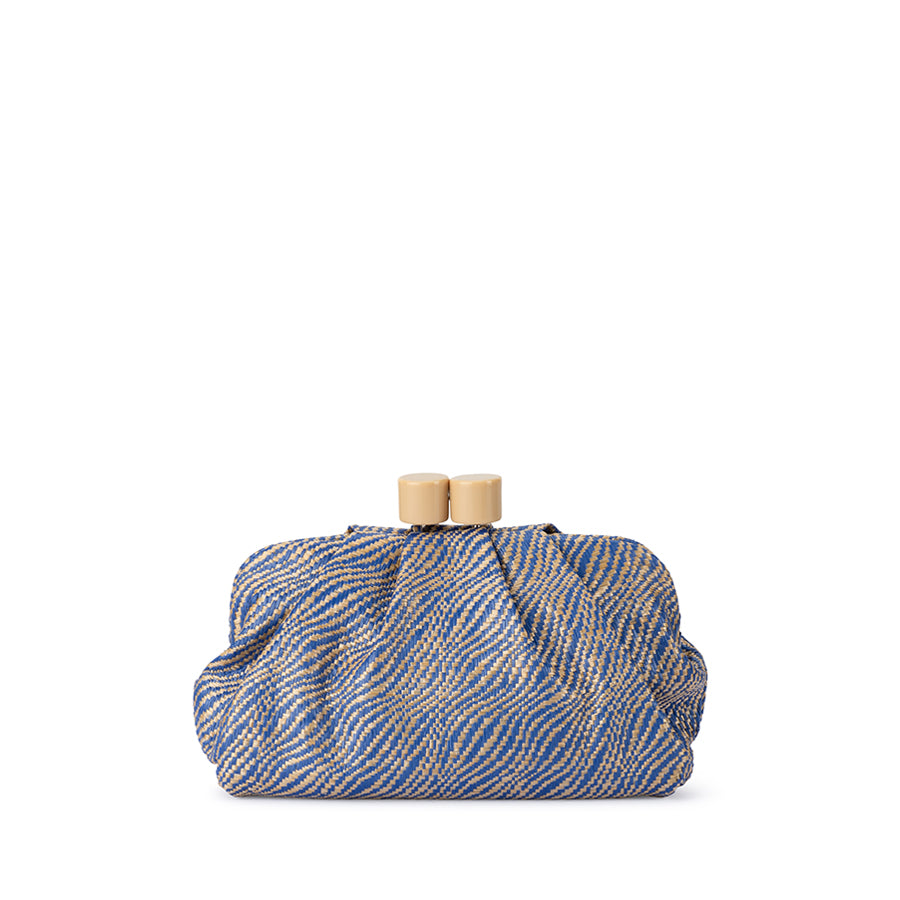 ADDISON WOVEN CLUTCH - BLUE