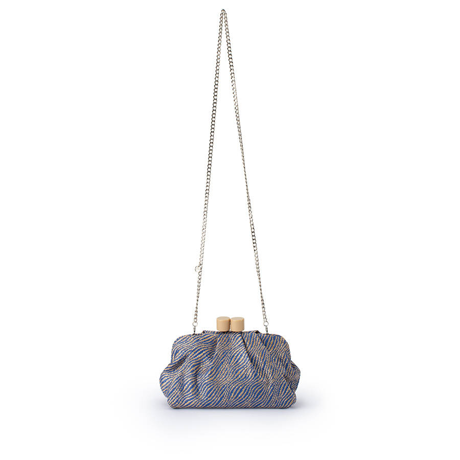 ADDISON WOVEN CLUTCH - BLUE