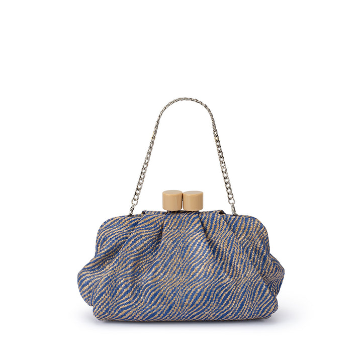 ADDISON WOVEN CLUTCH - BLUE