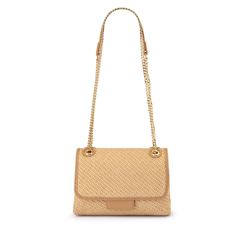 ALEXA WOVEN SHOULDER BAG - NATURAL