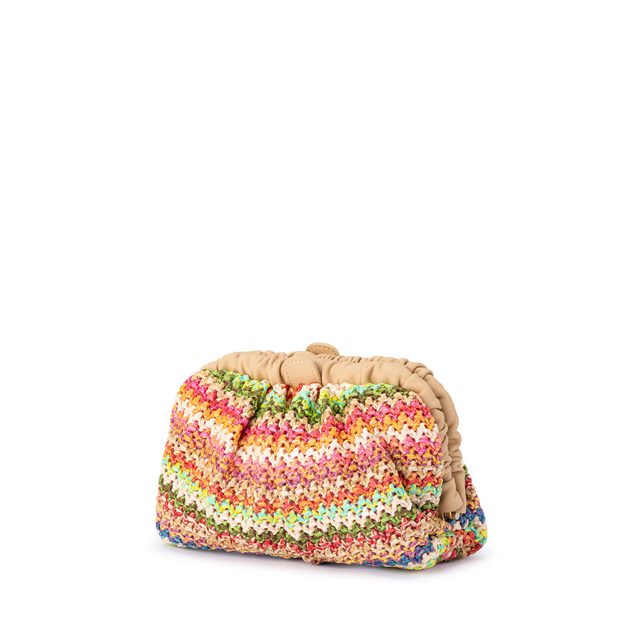 AMALIA PETITE GATHERED CLUTCH - MULTI