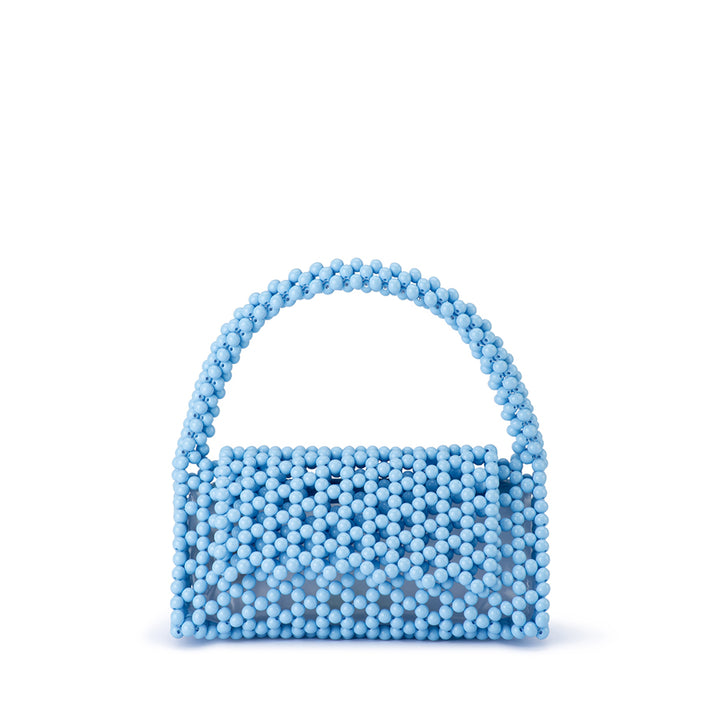 AMRITA BEAD TOP HANDLE BAG - BLUE