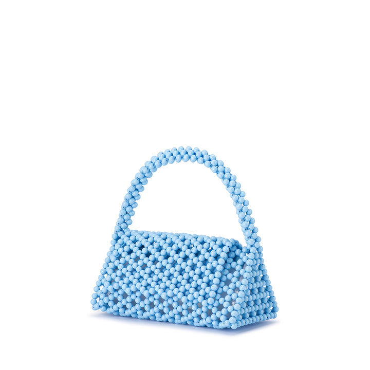 AMRITA BEAD TOP HANDLE BAG - BLUE