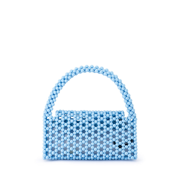 AMRITA BEAD TOP HANDLE BAG - BLUE