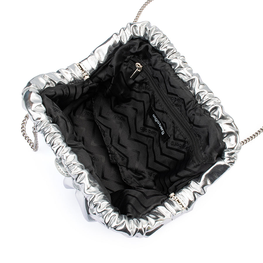 BETTY METALLIC CLUTCH - SILVER