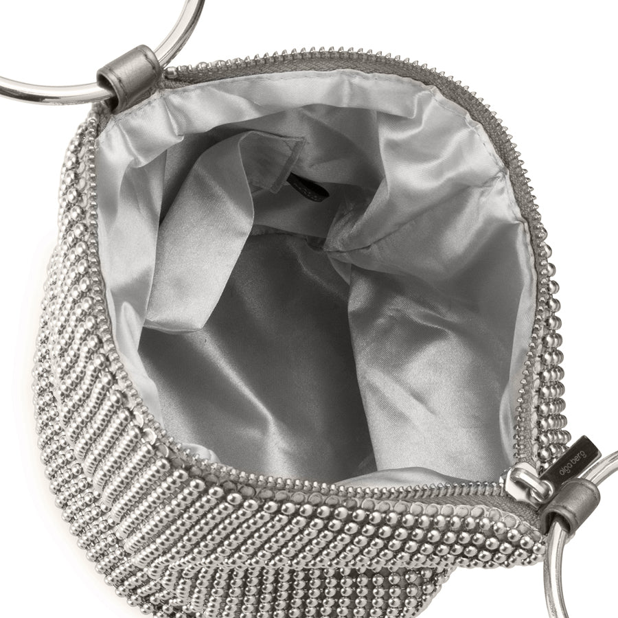 BIANCA BALL MESH HANDLE BAG - SILVER