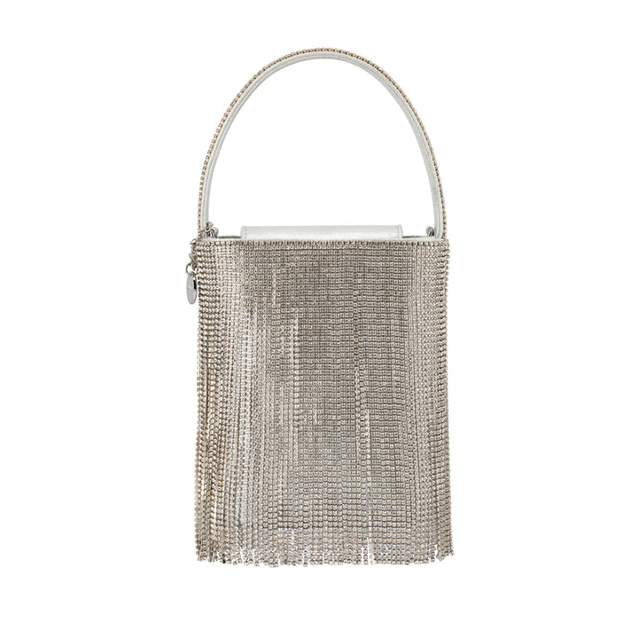 BILLIE CRYSTAL FRINGE BAG - SILVER