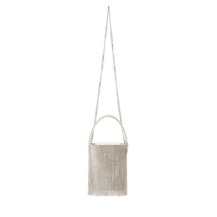 BILLIE CRYSTAL FRINGE BAG - SILVER