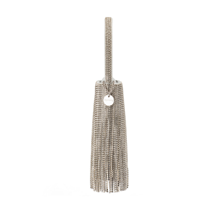 BILLIE CRYSTAL FRINGE BAG - SILVER
