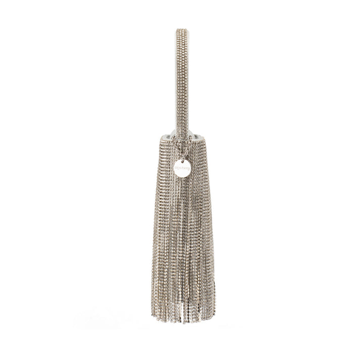 BILLIE CRYSTAL FRINGE BAG - SILVER