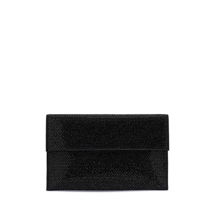 CARA CRYSTAL ENVELOPE CLUTCH - BLACK
