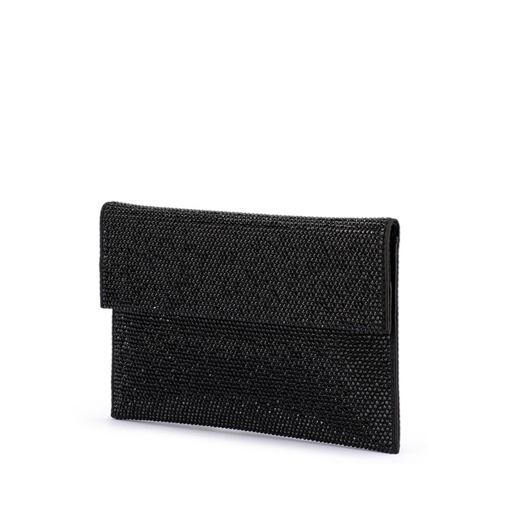 CARA CRYSTAL ENVELOPE CLUTCH - BLACK