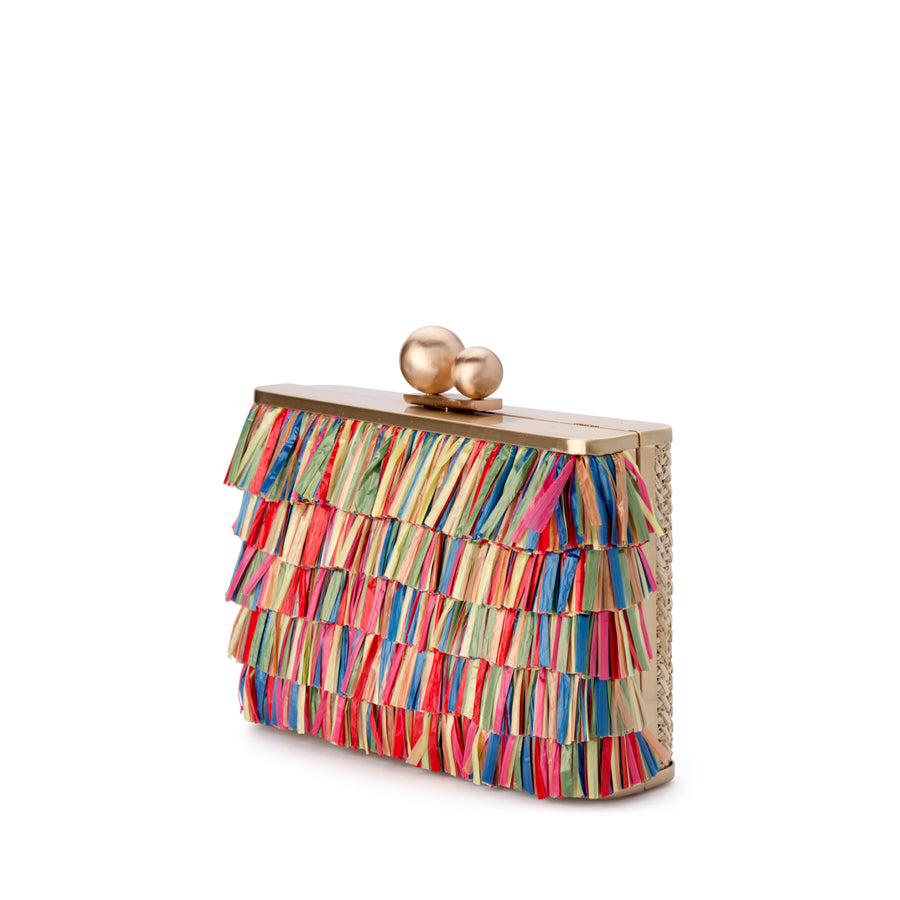 CARLITA FRINGE CLUTCH - MULTI