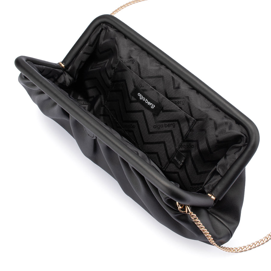 CATHERINE GATHERED CLUTCH - BLACK