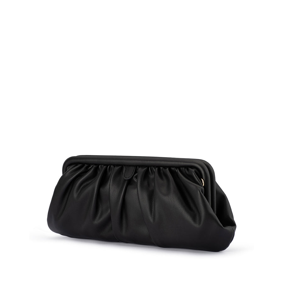 CATHERINE GATHERED CLUTCH - BLACK