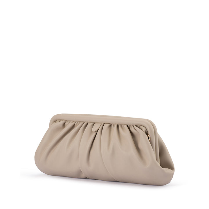 CATHERINE GATHERED CLUTCH - MINK