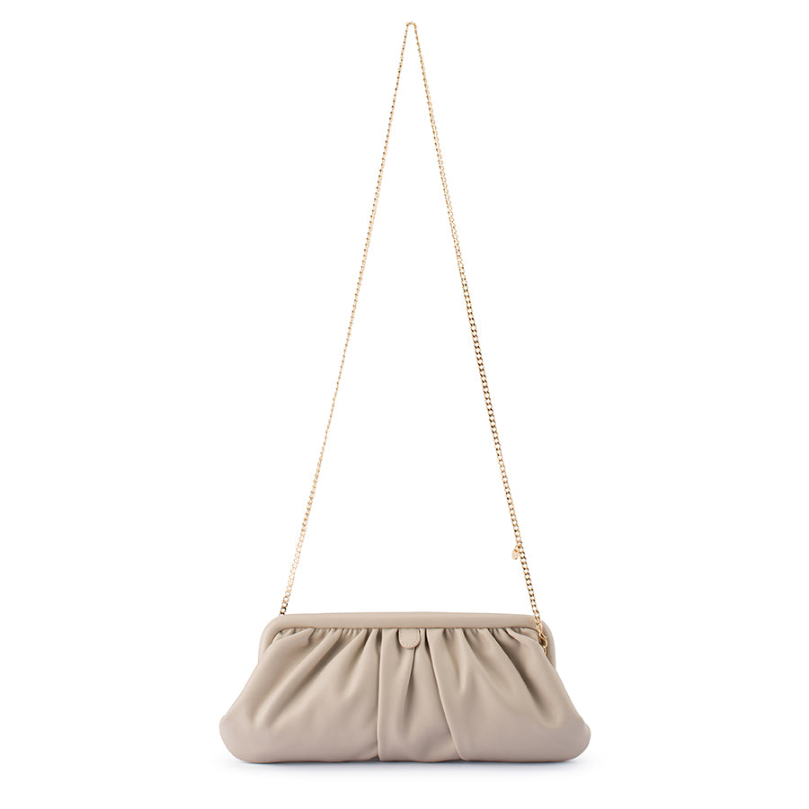 CATHERINE GATHERED CLUTCH - MINK