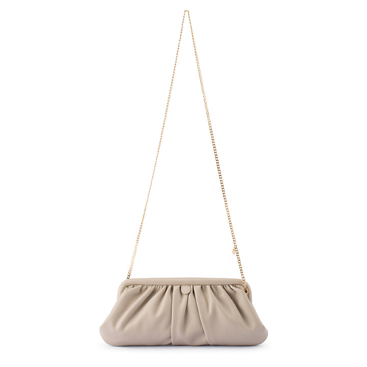 CATHERINE GATHERED CLUTCH - MINK