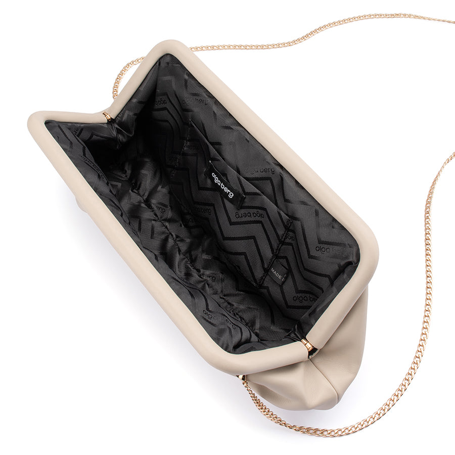 CATHERINE GATHERED CLUTCH - MINK