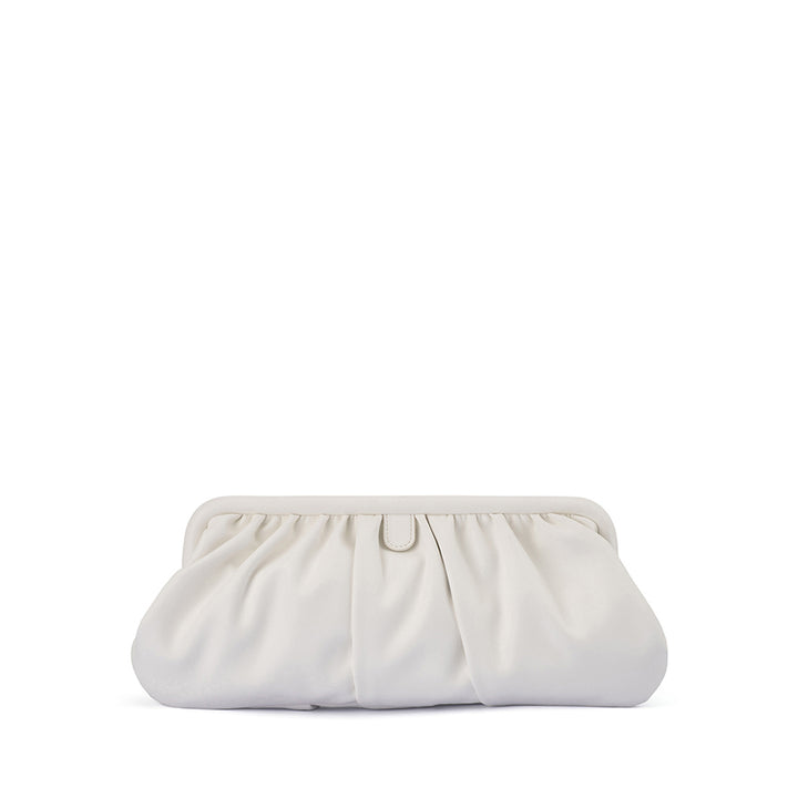CATHERINE GATHERED CLUTCH - WHITE