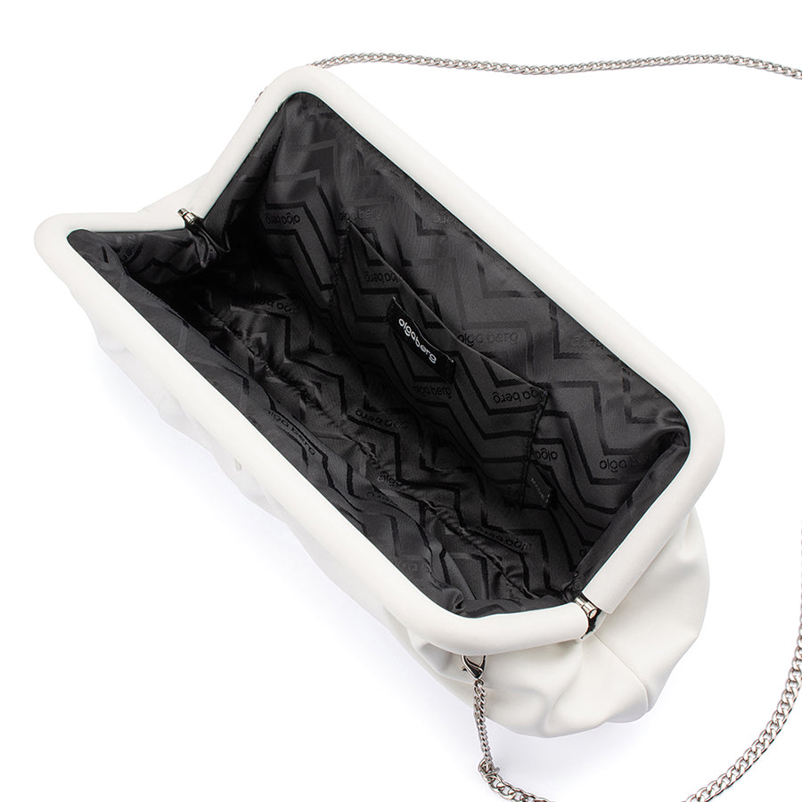 CATHERINE GATHERED CLUTCH - WHITE