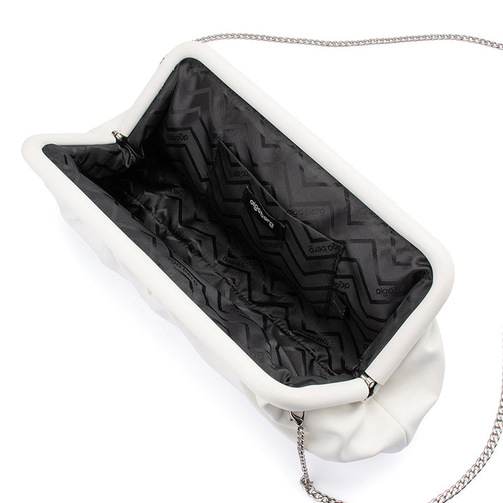 CATHERINE GATHERED CLUTCH - WHITE