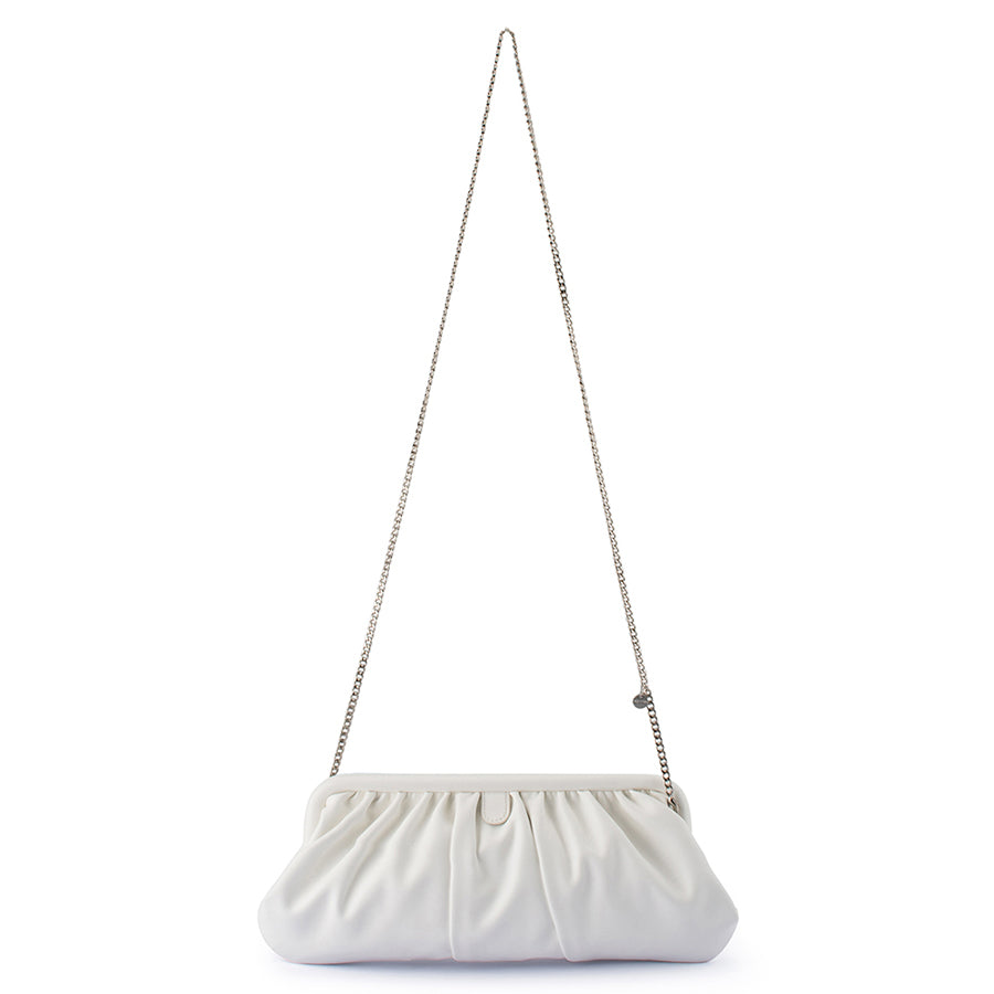 CATHERINE GATHERED CLUTCH - WHITE