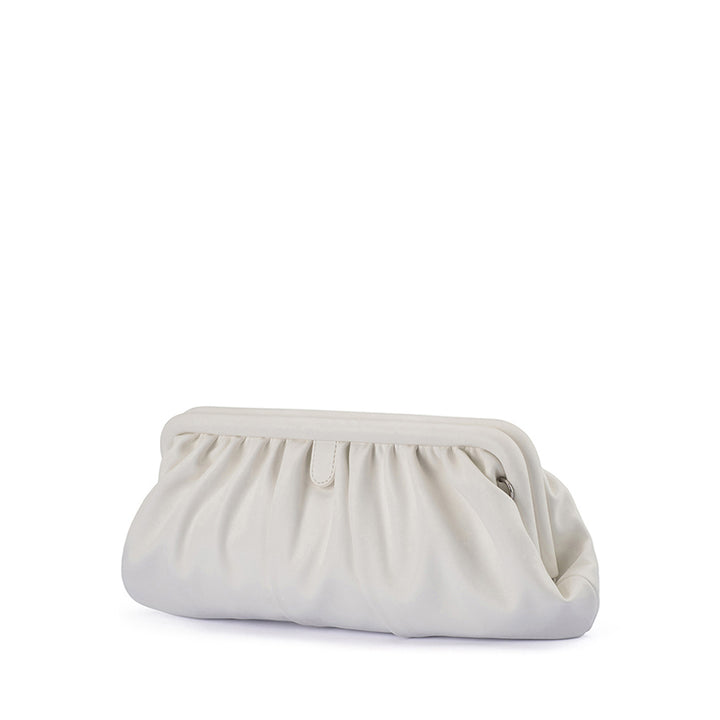 CATHERINE GATHERED CLUTCH - WHITE