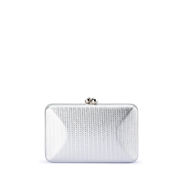 CHICA EMBOSSED CLUTCH - SILVER