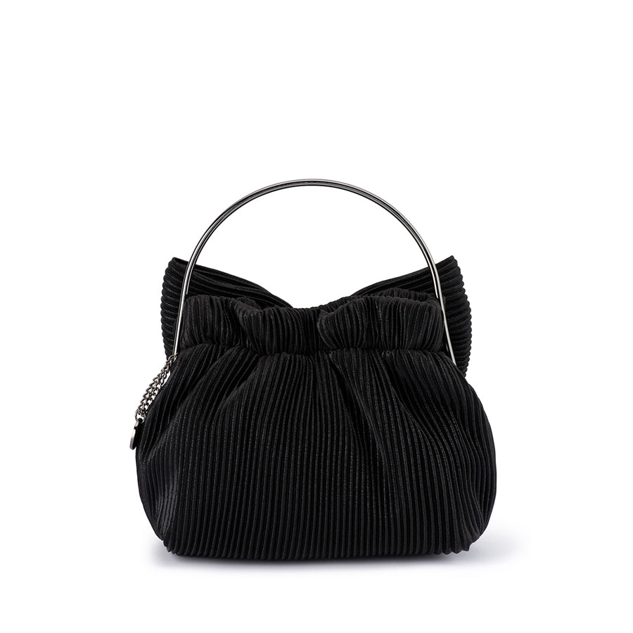 ELISE PLEATED TOP HANDLE - BLACK