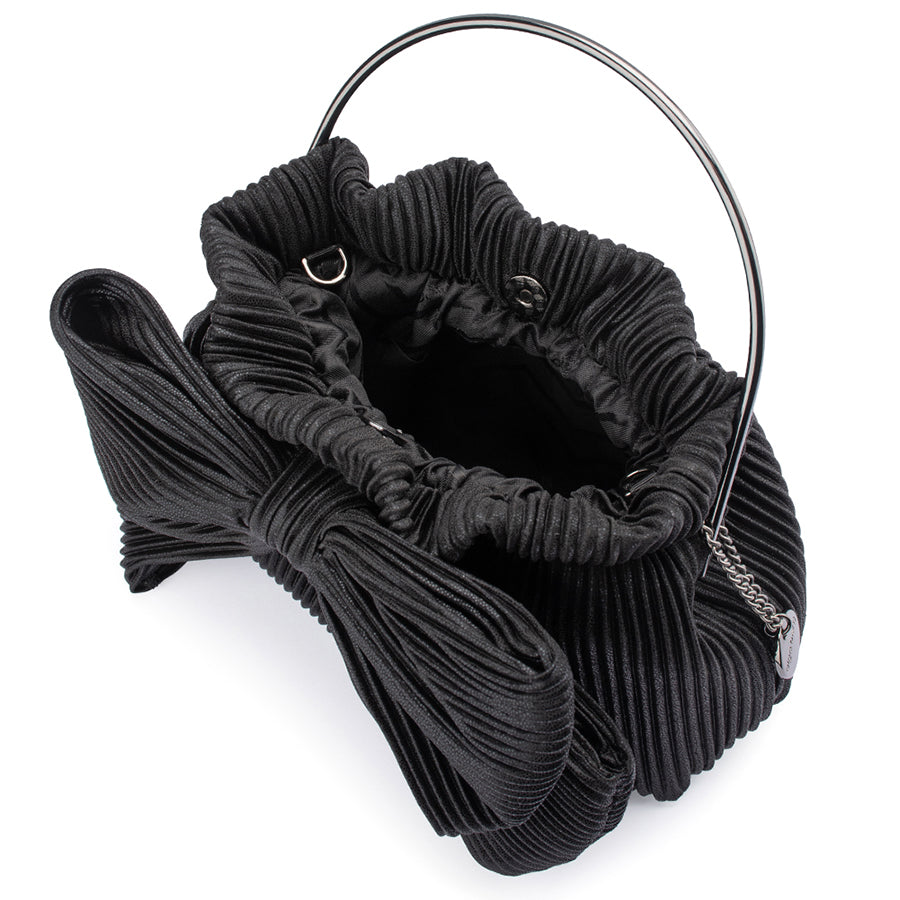 ELISE PLEATED TOP HANDLE - BLACK