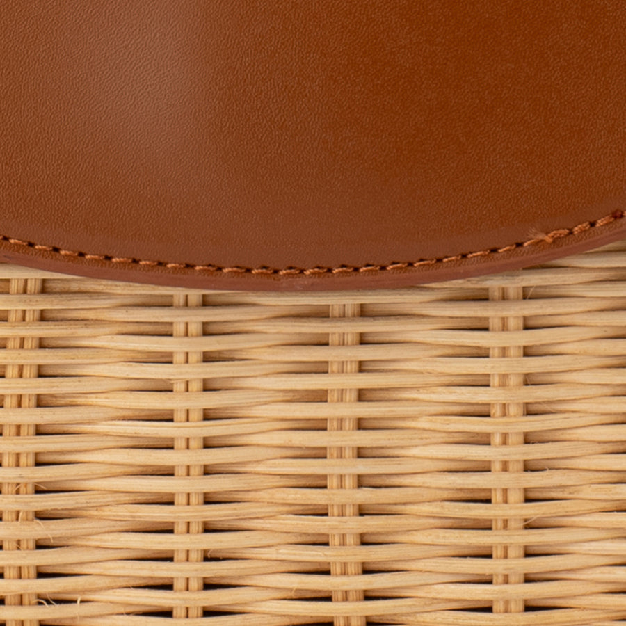 ELLE WICKER TOP HANDLE - TAN