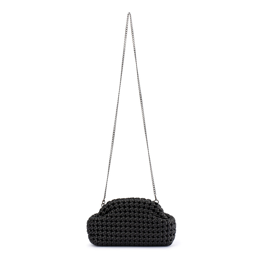 EVERLY HAND WOVEN CLUTCH - BLACK