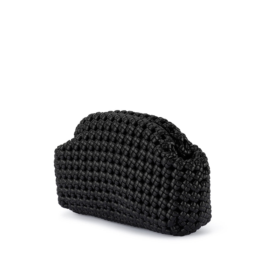 EVERLY HAND WOVEN CLUTCH - BLACK