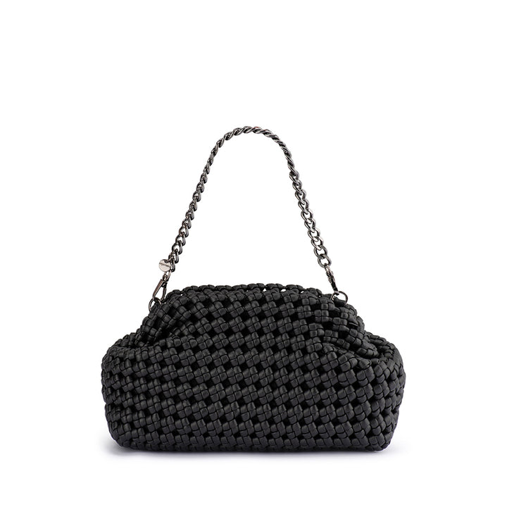 EVERLY HAND WOVEN CLUTCH - BLACK