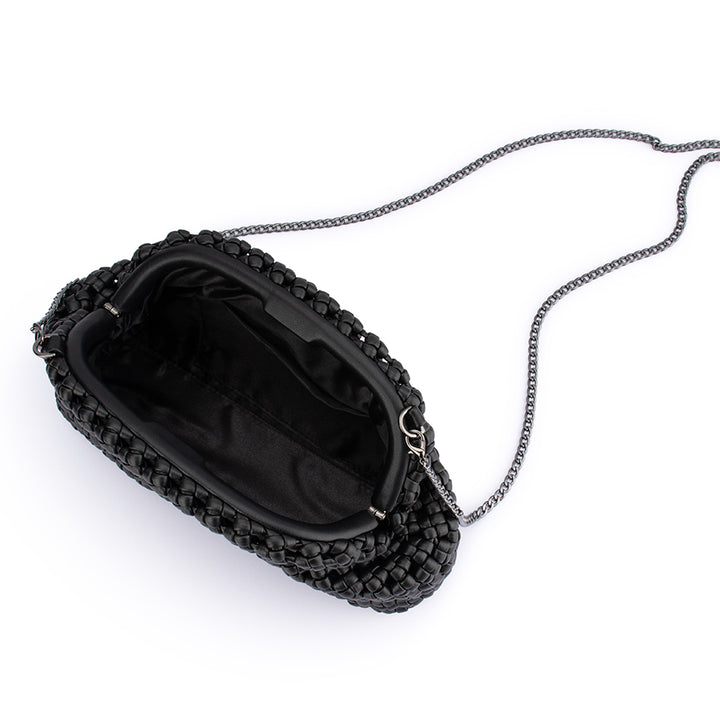 EVERLY HAND WOVEN CLUTCH - BLACK