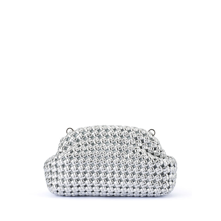 EVERLY HAND WOVEN CLUTCH - SILVER
