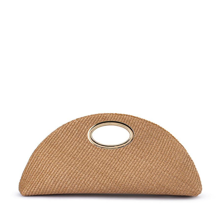 GEENA STRAW CLUTCH BAG - NATURAL