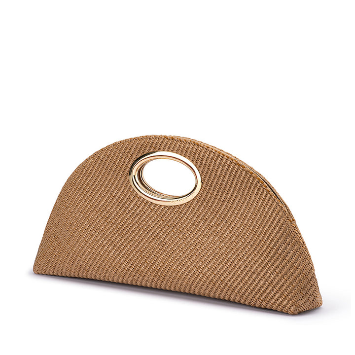 GEENA STRAW CLUTCH BAG - NATURAL