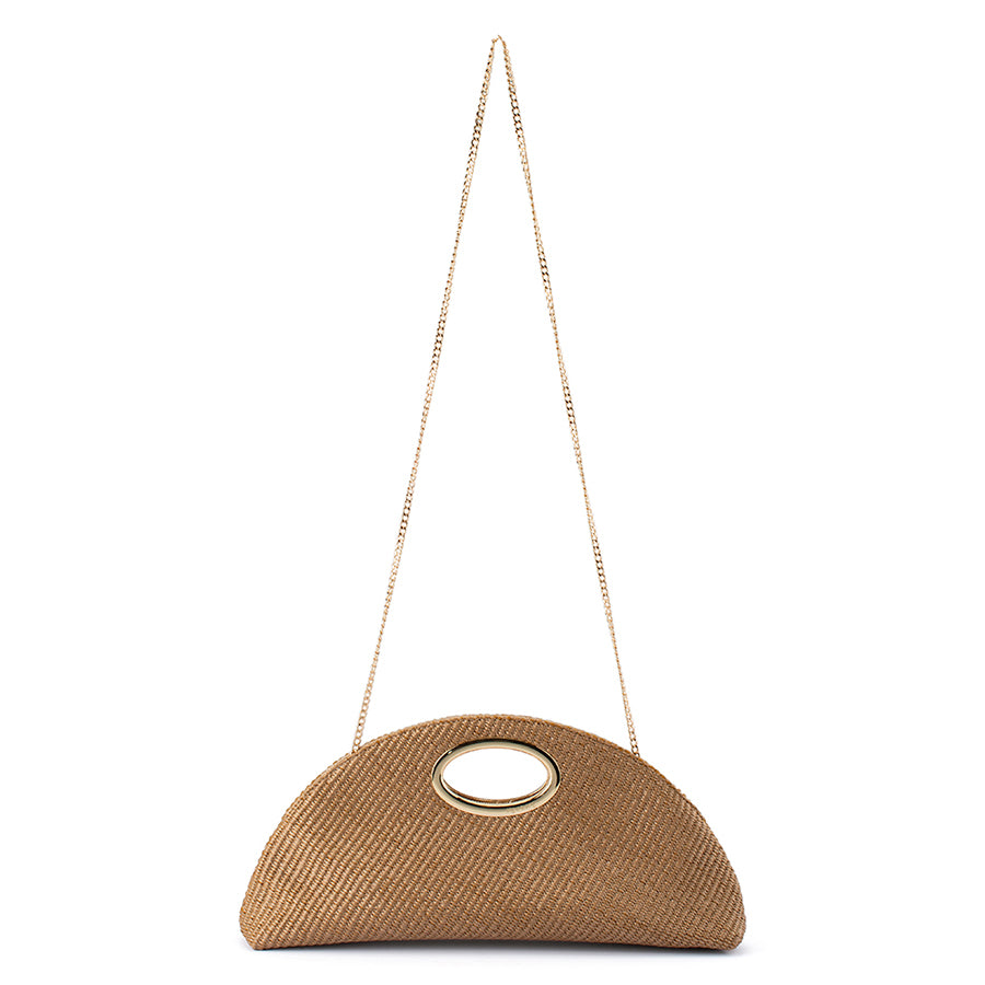 GEENA STRAW CLUTCH BAG - NATURAL