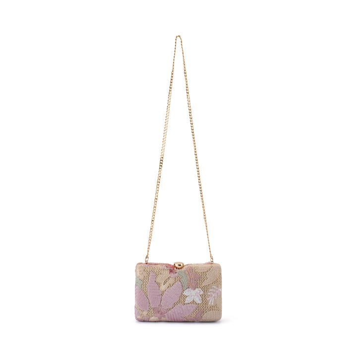 GRETA FLORAL CLUTCH - BLUSH