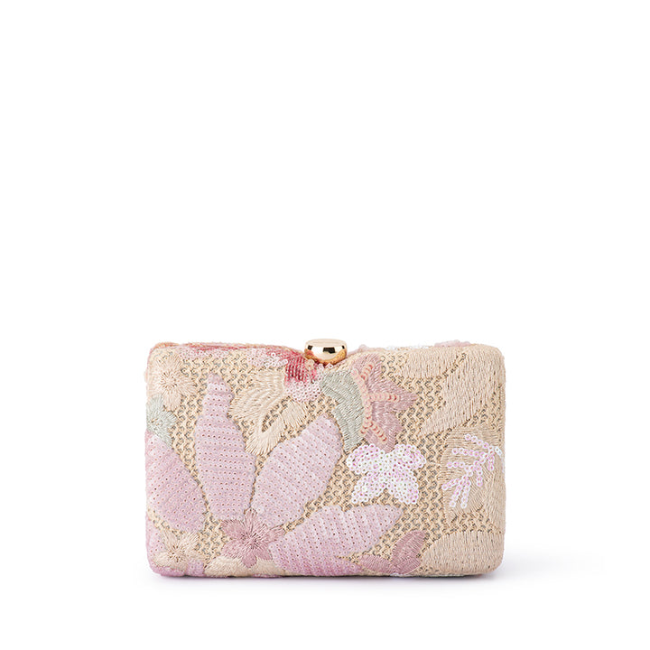 GRETA FLORAL CLUTCH - BLUSH