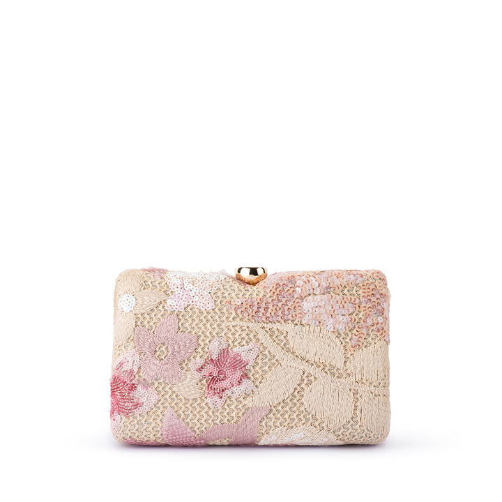 GRETA FLORAL CLUTCH - BLUSH