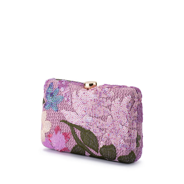 GRETA FLORAL CLUTCH - LILAC