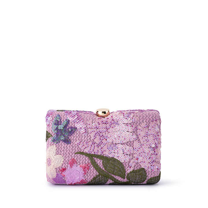 GRETA FLORAL CLUTCH - LILAC