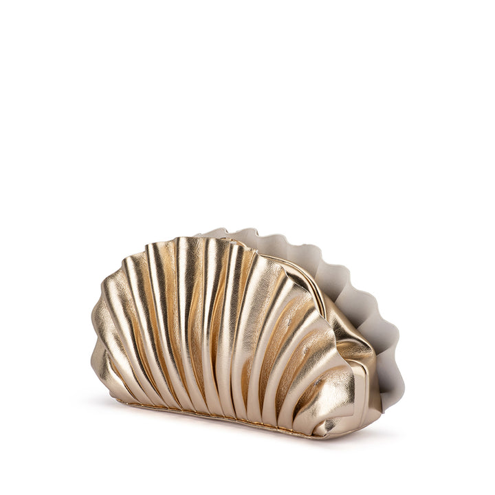 HOLLIE PLEATED CLUTCH - GOLD