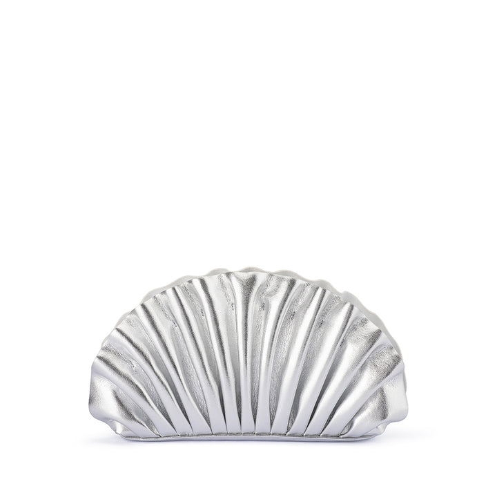 HOLLIE PLEATED CLUTCH - SILVER