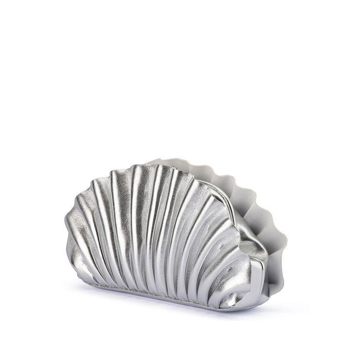 HOLLIE PLEATED CLUTCH - SILVER