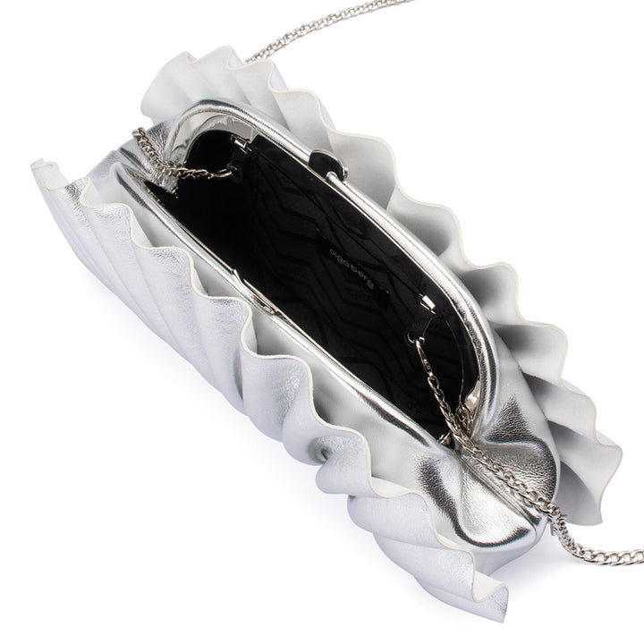 HOLLIE PLEATED CLUTCH - SILVER
